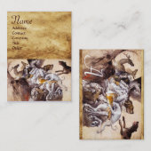 CARTE DE VISITE COMPOSITION AVEC DES ANIMAUX, CHEVAUX D'ÉLEVAGE, C (Devant / Derrière)