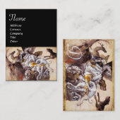 CARTE DE VISITE COMPOSITION AVEC DES ANIMAUX, CHEVAUX D'ÉLEVAGE, C (Devant / Derrière)