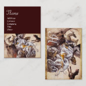 CARTE DE VISITE COMPOSITION AVEC DES ANIMAUX, CHEVAUX D'ÉLEVAGE, C (Devant / Derrière)