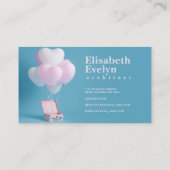 Carte De Visite Composition avec des ballons de coeur mignons dans (Dos)