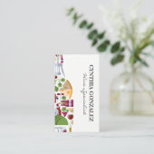 Carte De Visite Composition de la bouteille de vin | Raisins de fr (Debout devant)