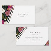 Carte De Visite Composition florale à l'aquarelle élégante et d'hu (Devant / Derrière)