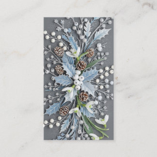 Carte De Visite Composition florale de perce-neige hivernale givré
