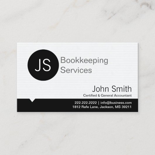 Carte De Visite Comptabilisation des réservations de monogrammes p (Devant)