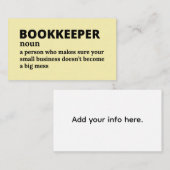 Carte De Visite Comptabilisation Ninja - Drôle Signification de tr (Devant / Derrière)