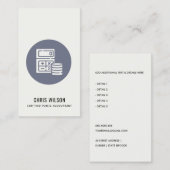 CARTE DE VISITE COMPTABILITÉ DE L'ICÔNE DE COIN DE CALCUL MODERNE  (Devant / Derrière)