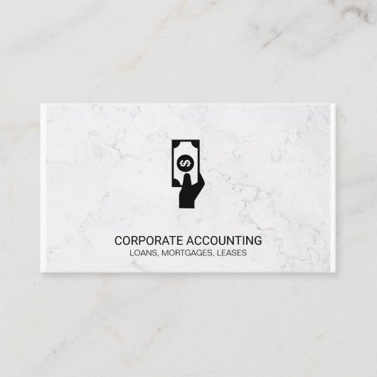 Carte De Visite Comptabilité financière | Marbre | Investir (Devant)