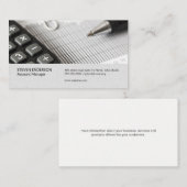 Carte De Visite Comptabilité | Gestion des fonds | Investissements (Devant / Derrière)