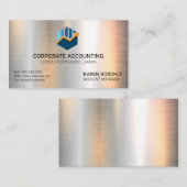 Carte De Visite Comptabilité graphique à barres | Icône Argent | M (Devant / Derrière)