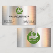 Carte De Visite Comptabilité | Logo de finance monétaire | Métalli (Devant / Derrière)