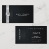 Carte De Visite Comptabilité noire et argentée élégante (Devant / Derrière)