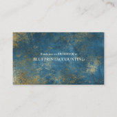 Carte De Visite Comptabilité professionnelle d'or BLEU élégante (Dos)
