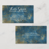 Carte De Visite Comptabilité professionnelle d'or BLEU élégante (Devant / Derrière)