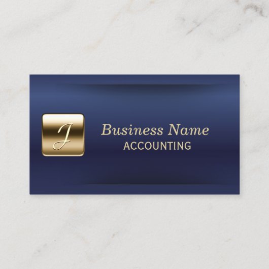 Carte De Visite Comptabilité professionnelle Marine Blue & Gold  (Devant)