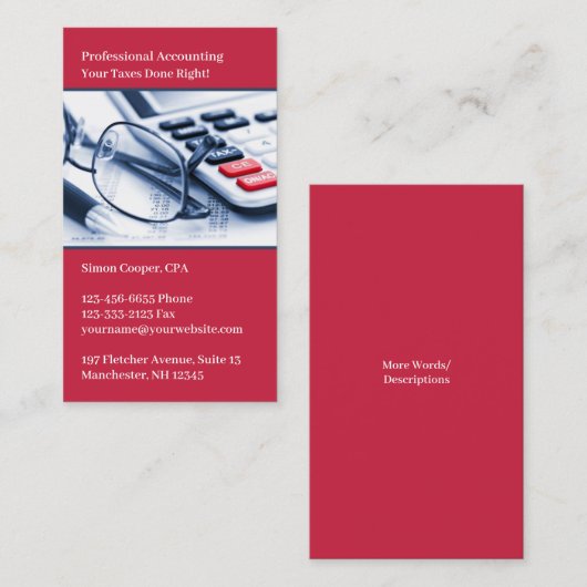 Carte de visite comptable (Devant / Derrière)