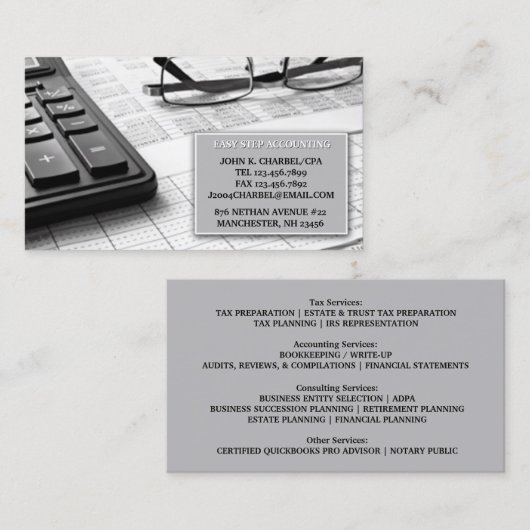 Carte de visite comptable (Devant / Derrière)