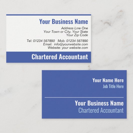 Carte de visite comptable agréé (Devant / Derrière)