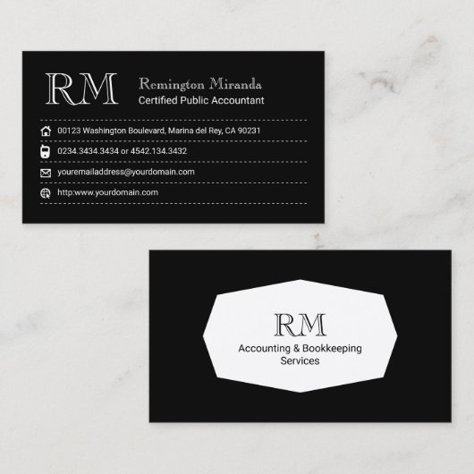 Carte de visite comptable agréé (Devant / Derrière)