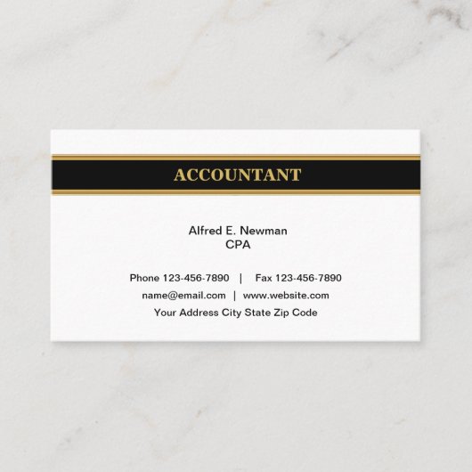 Carte De Visite Comptable agréé CPA élégant (Devant)