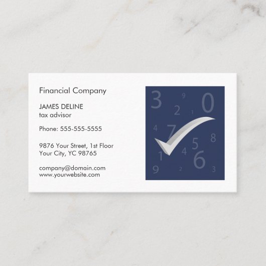 Carte De Visite Comptable blanc bleu clair moderne (Devant)