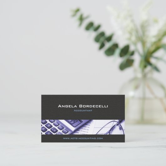 Carte De Visite Comptable Calculatrice Comptabilité Finance (Debout devant)