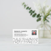 Carte De Visite Comptable Chiffres Simples Élégants (Debout devant)