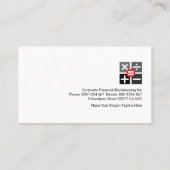 Carte De Visite Comptable Chiffres Simples Élégants (Dos)