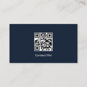 Carte De Visite Comptable Code QR Moderne Bleu (Dos)