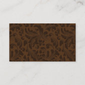 Carte de visite comptable/comptable Brown Damask (Dos)