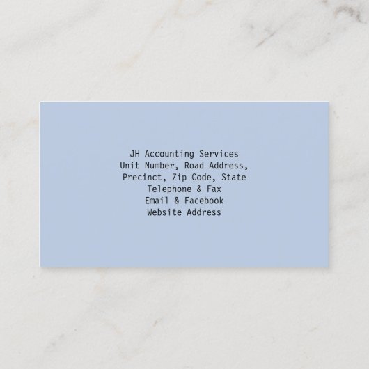 Carte De Visite Comptable Comptable Comptable (Dos)