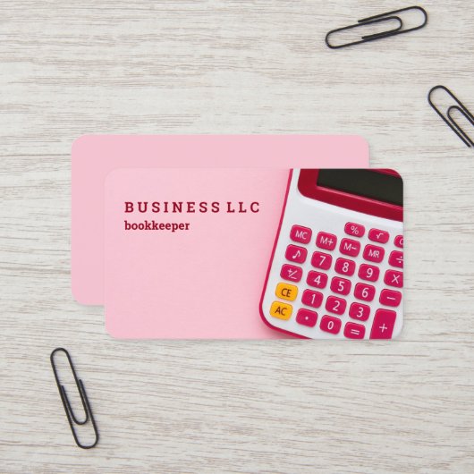 Carte De Visite Comptable comptable comptable (rose) (Devant/Arrière en situation)