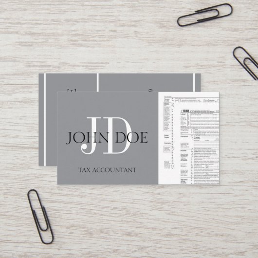 Carte De Visite Comptable comptable préparateur fiscal CPA 1040 ;  (Devant/Arrière en situation)