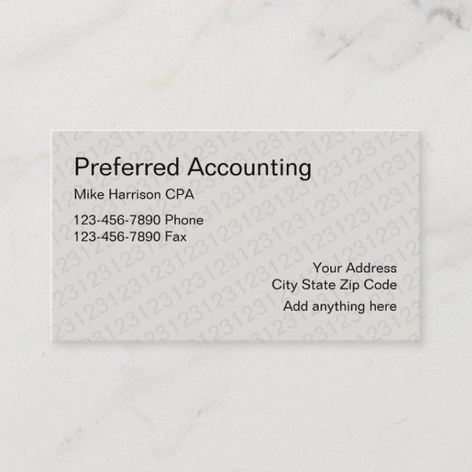 Carte De Visite Comptable conception CPA (Devant)