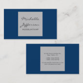 Carte de visite comptable contemporain Blue Grey (Devant / Derrière)