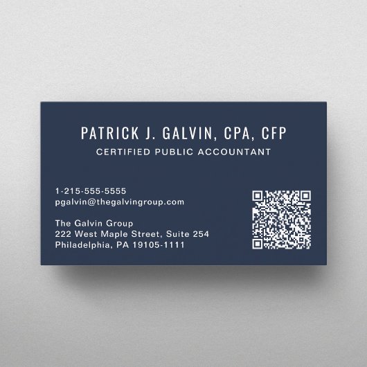 Carte de visite comptable CPA Code QR bleu