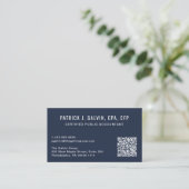Carte de visite comptable CPA Code QR bleu (Debout devant)