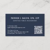 Carte de visite comptable CPA Code QR bleu (Devant)