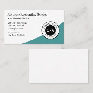 Carte De Visite Comptable CPA de conception professionnelle