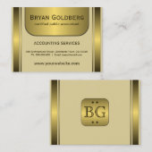 Carte De Visite Comptable CPA Elegant Cream and Gold Plate (Devant / Derrière)