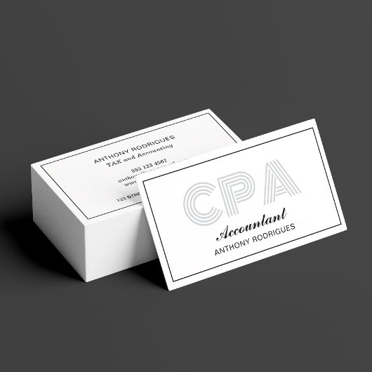 Carte de visite comptable CPA professionnel