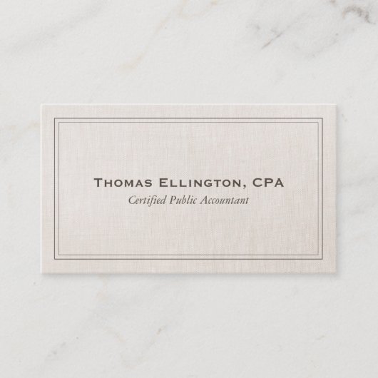 Carte De Visite Comptable CPA Professionnel Simple Classique (Devant)