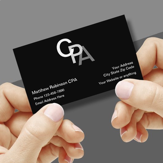 Carte De Visite Comptable CPA Style Monogramme