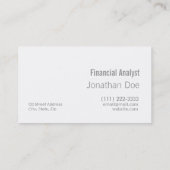 Carte De Visite Comptable d'analyste financier (Dos)