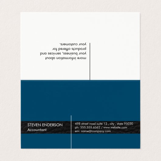 Carte De Visite Comptable de bureau / Triage en cuir (Extérieur déplié)