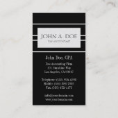 Carte De Visite Comptable de comptabilité PlatinumBlack de CPA de (Dos)