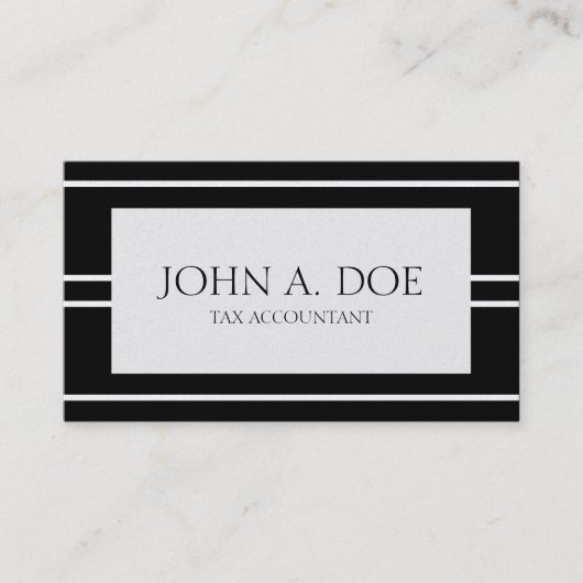 Carte De Visite Comptable de comptabilité PlatinumBlack de CPA de (Devant)