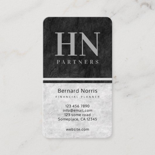 Carte De Visite Comptable de la texture de pierre noire et grise (Devant)
