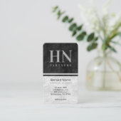 Carte De Visite Comptable de la texture de pierre noire et grise (Debout devant)