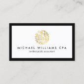Carte De Visite Comptable de logo Faux Gold Numbers Classic (Devant)