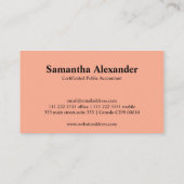 Carte De Visite Comptable de logo moderne Elegant Chic Numbers (Dos)